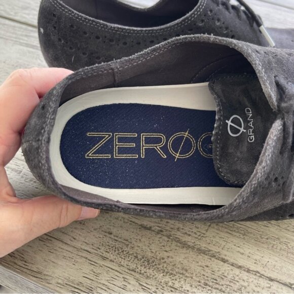 Cole Haan Zerogrand Black Suede Leather Oxford Shoes Mens Size 11